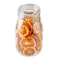 Met Lux 56 oz Round Clear Plastic Storage Jar - with Hinged Lid - 4 3/4" x 4 3/4" x 8 1/4" - 2 count box