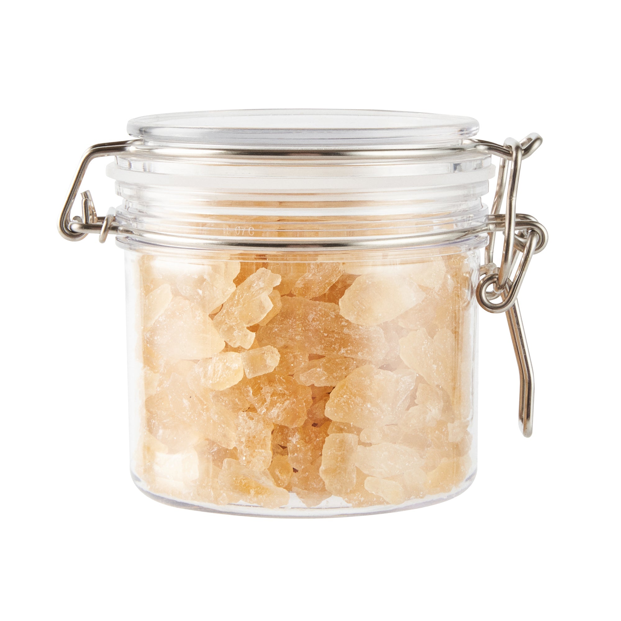 Met Lux 12 oz Round Clear Plastic Storage Jar - with Hinged Lid - 3 1/2" x 3 1/2" x 3 1/2" - 20 count box