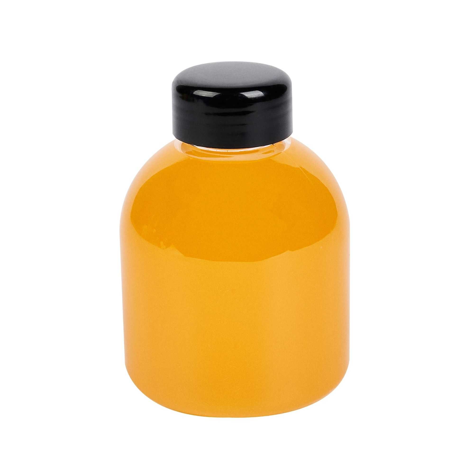 Bottle Tek 14 oz Round Clear PET Juice Bottle - with Cap - 3" x 3" x 4 1/2" - 100 count box