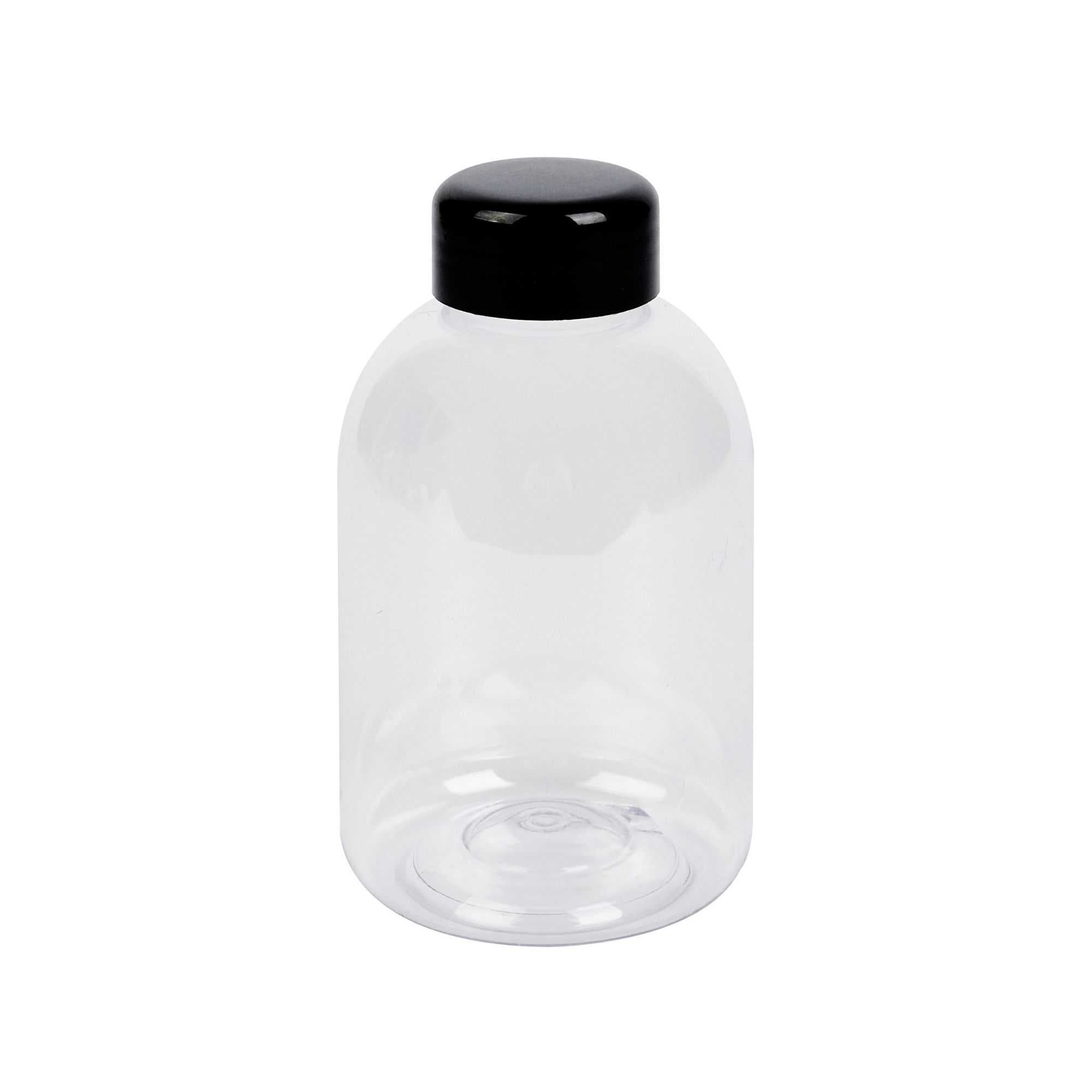 Bottle Tek 17 oz Round Clear PET Juice Bottle - with Cap - 3" x 3" x 5 1/2" - 100 count box
