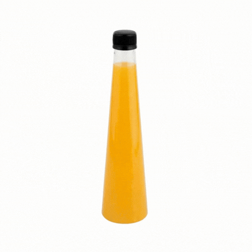 Bottle Tek 12 oz Round Clear PET Juice Bottle - with Cap - 2 1/2" x 2 1/2" x 9 3/4" - 100 count box