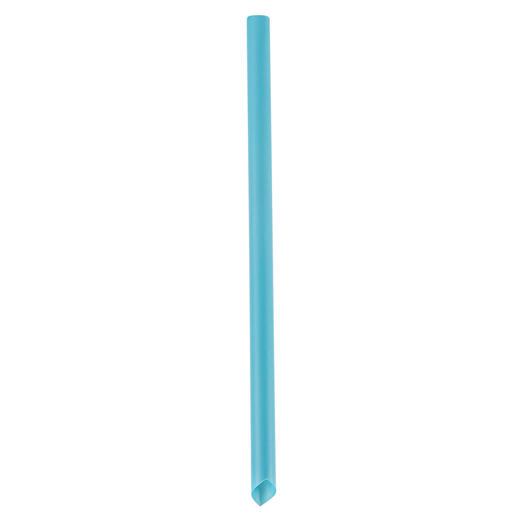 Basic Nature Blue PLA Plastic Extra Wide Boba Straw - Unwrapped, Compostable, Pointed - 9" - 1000 count box