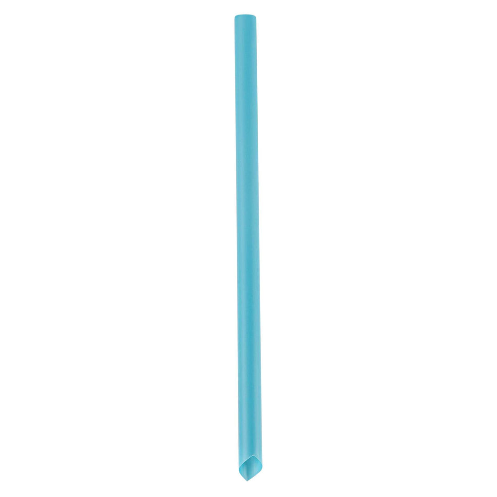 Basic Nature Blue PLA Plastic Extra Wide Boba Straw - Unwrapped, Compostable, Pointed - 9" - 100 count box