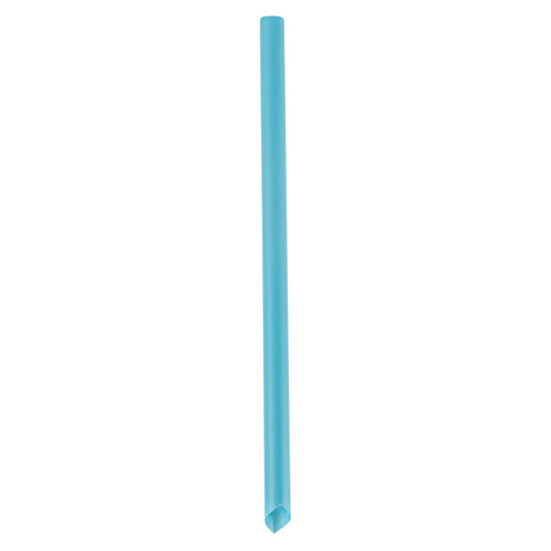 Basic Nature Blue PLA Plastic Extra Wide Boba Straw - Unwrapped, Compostable, Pointed - 9" - 100 count box