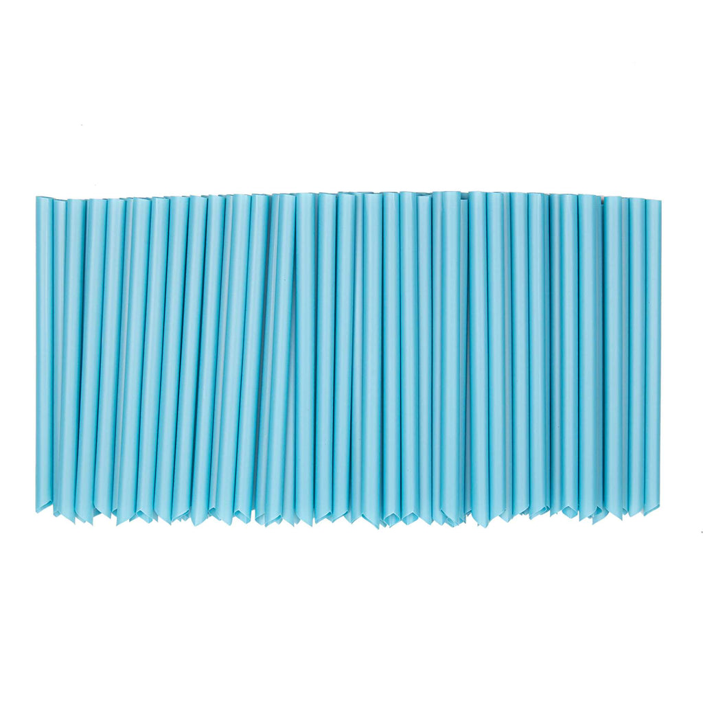 Basic Nature Blue PLA Plastic Extra Wide Boba Straw - Unwrapped, Compostable, Pointed - 9" - 100 count box