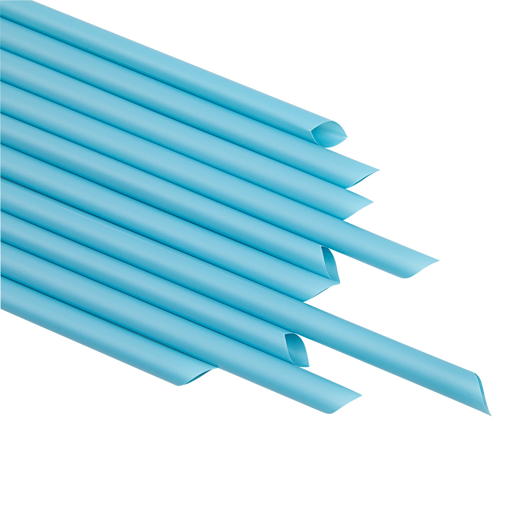 Basic Nature Blue PLA Plastic Extra Wide Boba Straw - Unwrapped, Compostable, Pointed - 9" - 1000 count box
