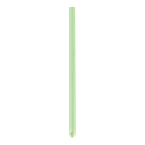 Basic Nature Green PLA Plastic Extra Wide Boba Straw - Unwrapped, Compostable, Pointed - 9" - 100 count box