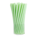 Basic Nature Green PLA Plastic Extra Wide Boba Straw - Unwrapped, Compostable, Pointed - 9" - 100 count box