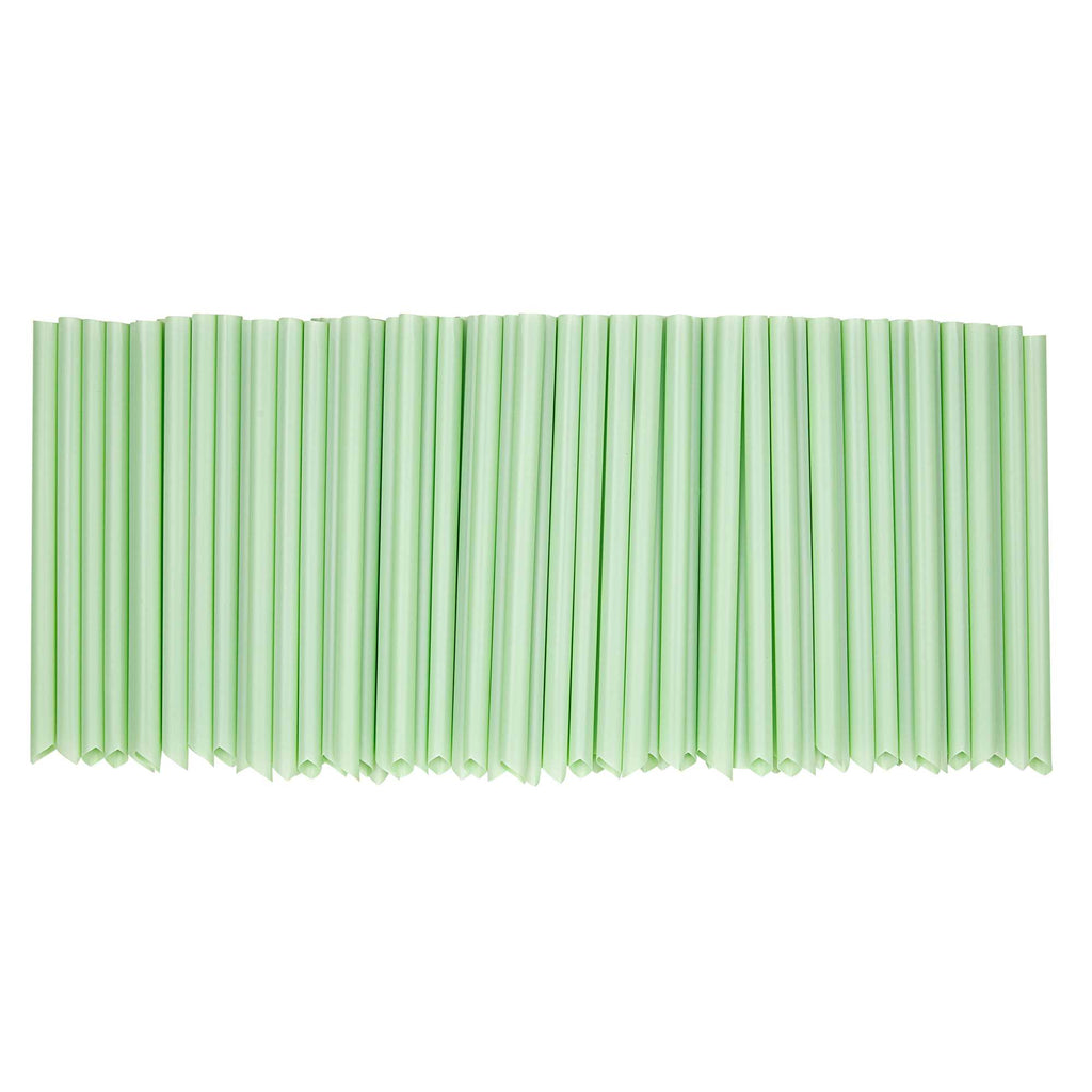 Basic Nature Green PLA Plastic Extra Wide Boba Straw - Unwrapped, Compostable, Pointed - 9" - 100 count box
