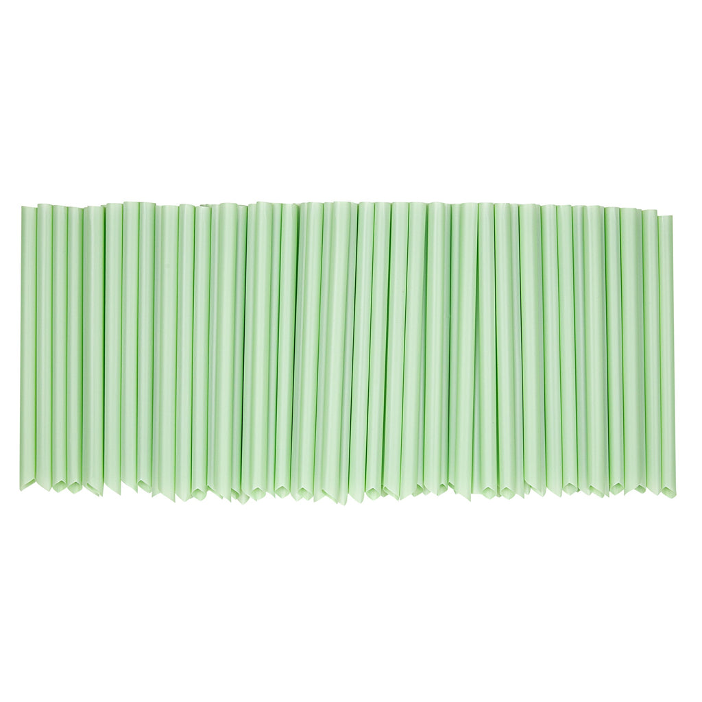 Basic Nature Green PLA Plastic Extra Wide Boba Straw - Unwrapped, Compostable, Pointed - 9" - 1000 count box