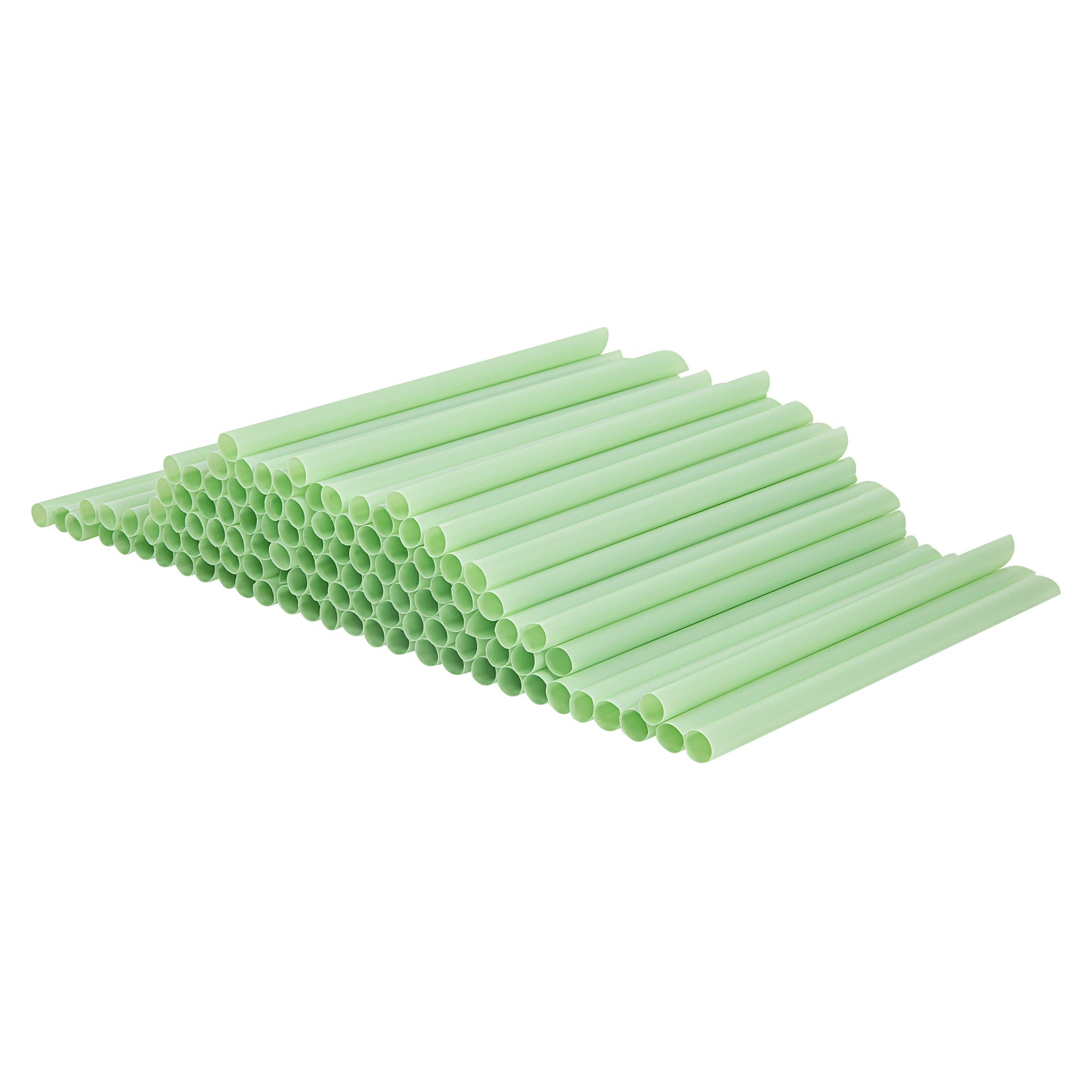Basic Nature Green PLA Plastic Extra Wide Boba Straw - Unwrapped, Compostable, Pointed - 9" - 1000 count box