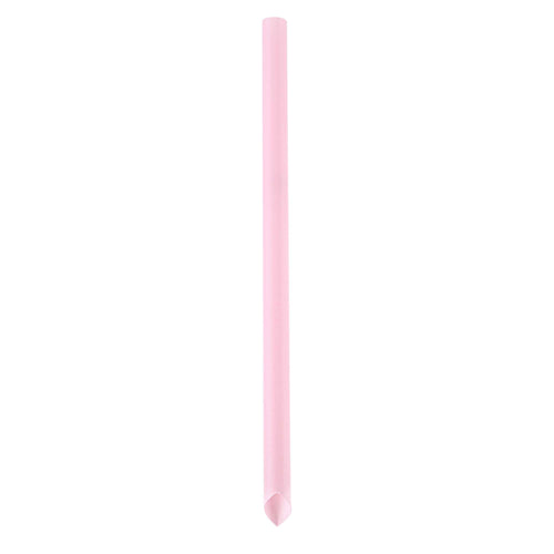 Basic Nature Pink PLA Plastic Extra Wide Boba Straw - Unwrapped, Compostable, Pointed - 9" - 100 count box