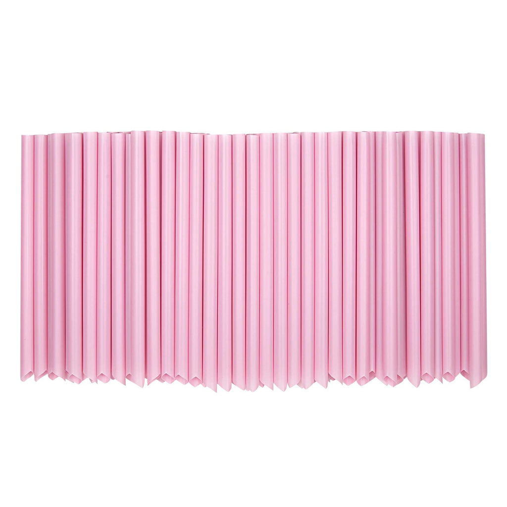 Basic Nature Pink PLA Plastic Extra Wide Boba Straw - Unwrapped, Compostable, Pointed - 9" - 100 count box