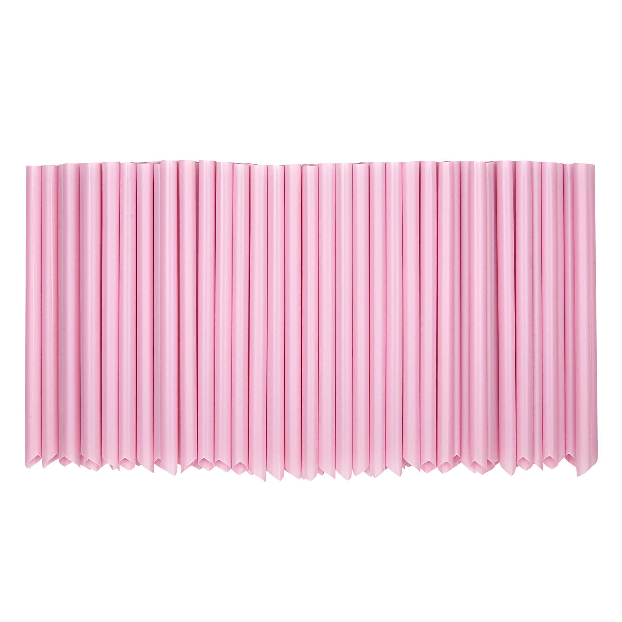 Basic Nature Pink PLA Plastic Extra Wide Boba Straw - Unwrapped, Compostable, Pointed - 9" - 100 count box