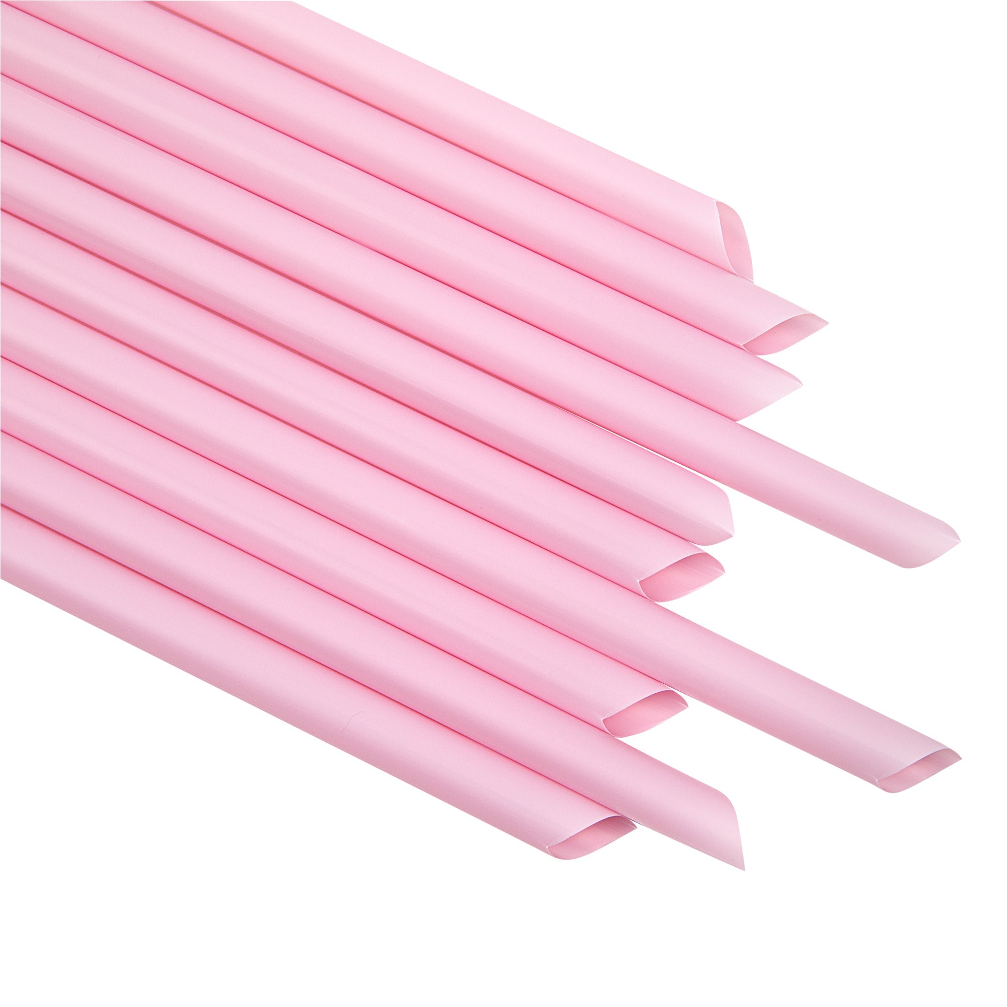 Basic Nature Pink PLA Plastic Extra Wide Boba Straw - Unwrapped, Compostable, Pointed - 9" - 1000 count box
