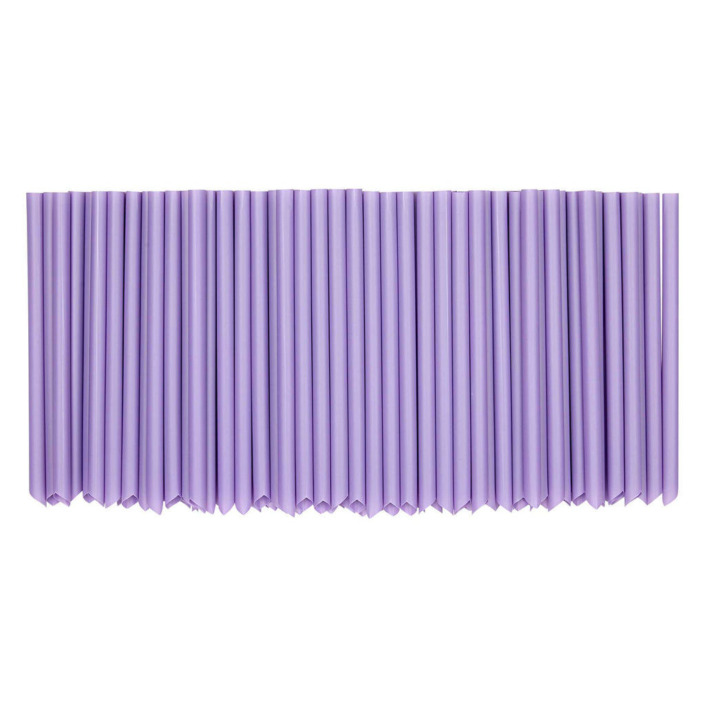 Basic Nature Purple PLA Plastic Extra Wide Boba Straw - Unwrapped, Compostable, Pointed - 9" - 100 count box