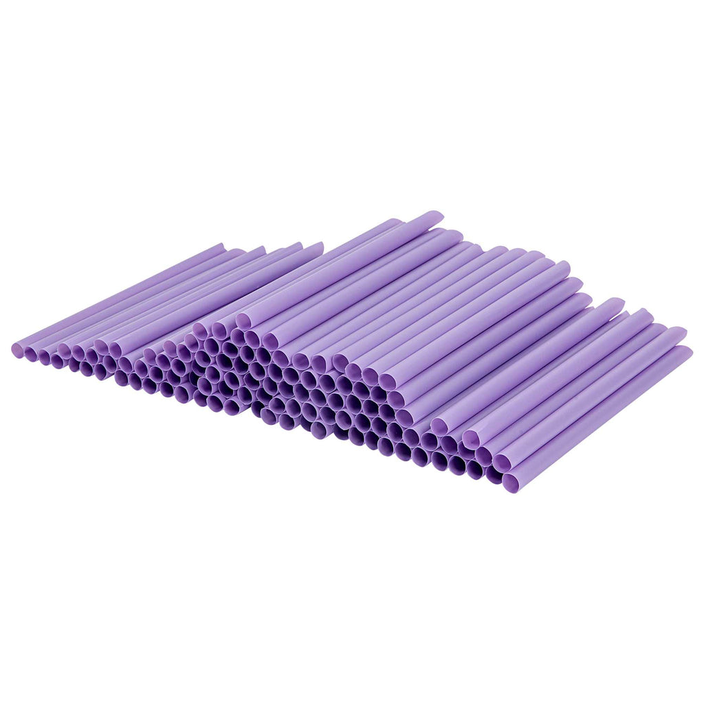 Basic Nature Purple PLA Plastic Extra Wide Boba Straw - Unwrapped, Compostable, Pointed - 9" - 100 count box