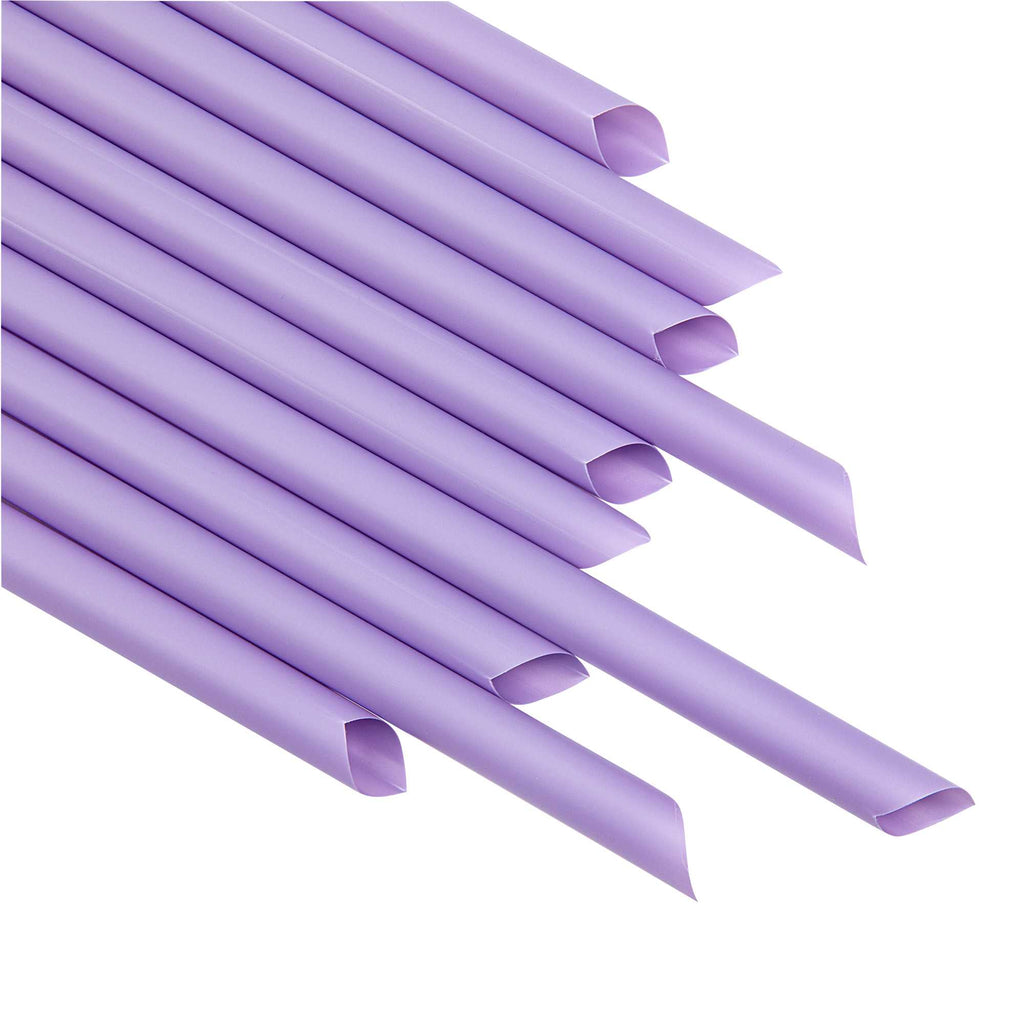 Basic Nature Purple PLA Plastic Extra Wide Boba Straw - Unwrapped, Compostable, Pointed - 9" - 100 count box
