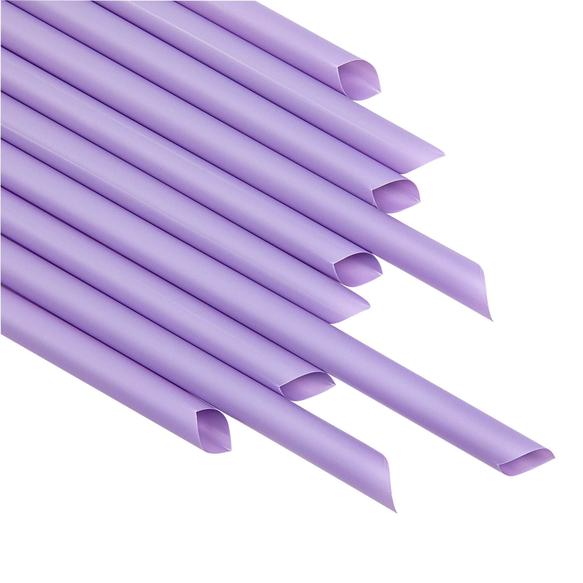 Basic Nature Purple PLA Plastic Extra Wide Boba Straw - Unwrapped, Compostable, Pointed - 9" - 100 count box
