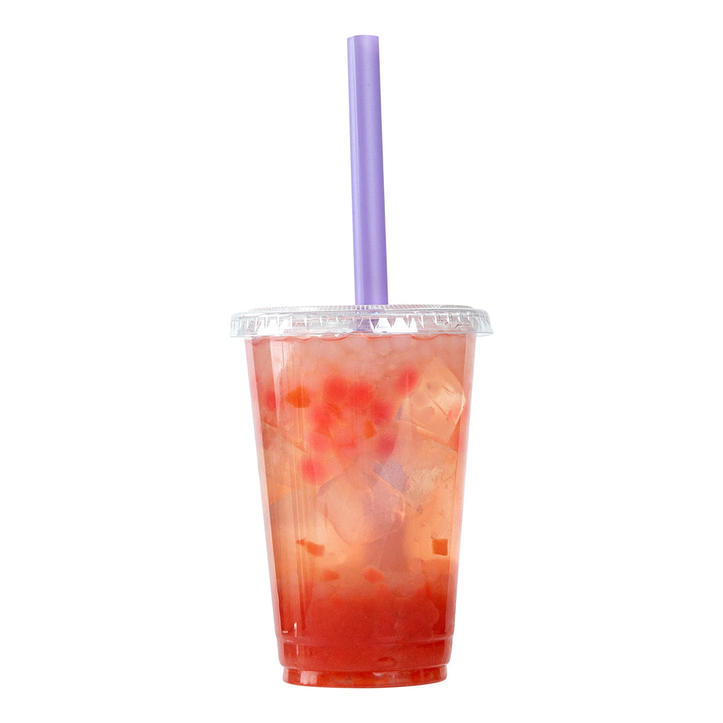 Basic Nature Purple PLA Plastic Extra Wide Boba Straw - Unwrapped, Compostable, Pointed - 9" - 1000 count box