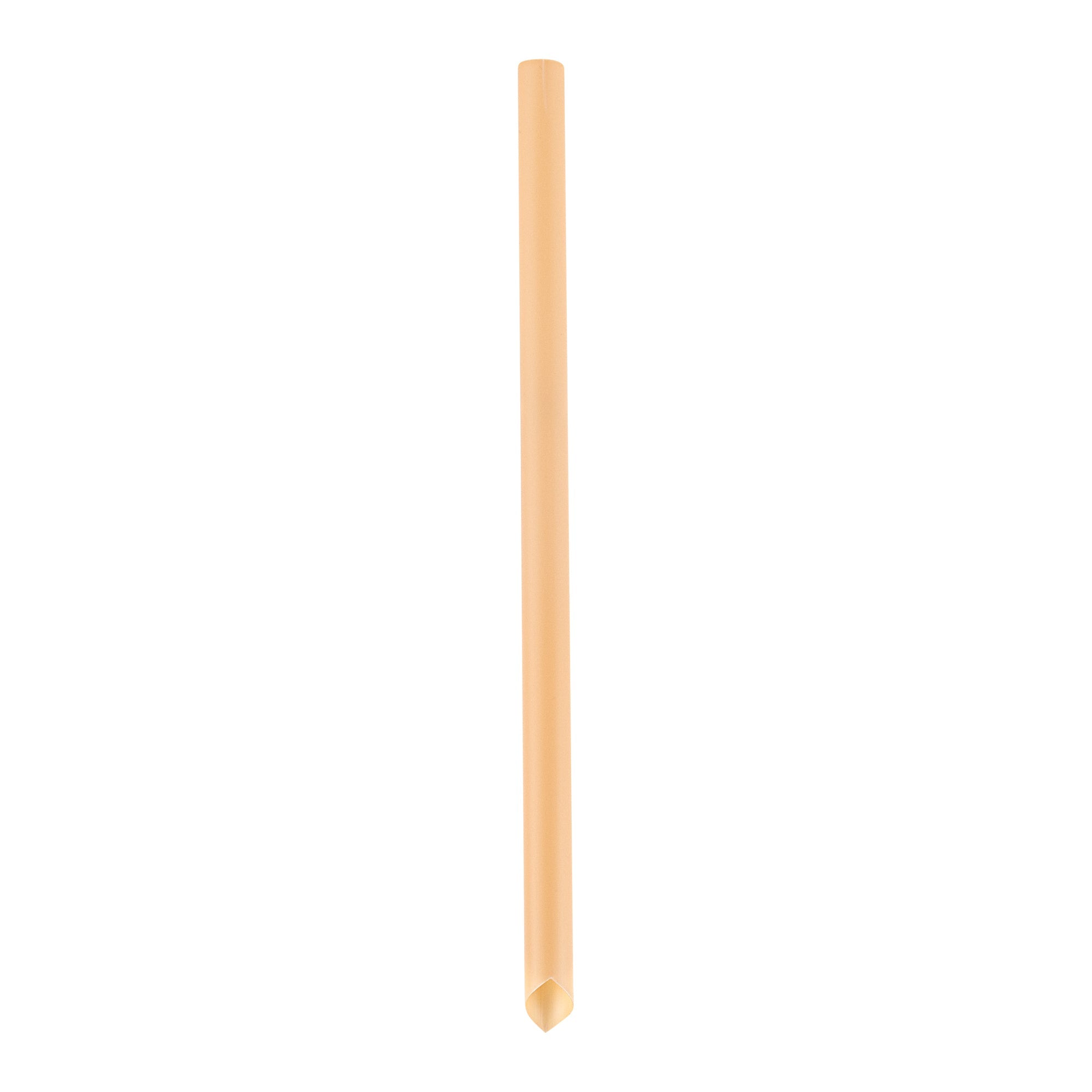 Basic Nature Orange PLA Plastic Extra Wide Boba Straw - Unwrapped, Compostable, Pointed - 9" - 100 count box