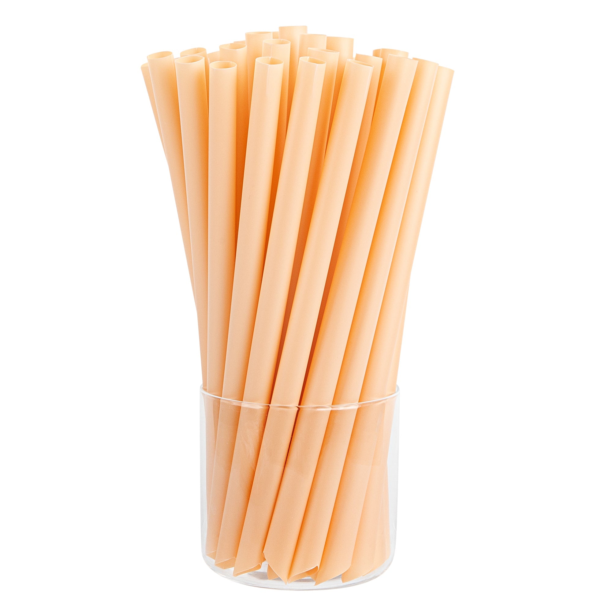 Basic Nature Orange PLA Plastic Extra Wide Boba Straw - Unwrapped, Compostable, Pointed - 9" - 100 count box