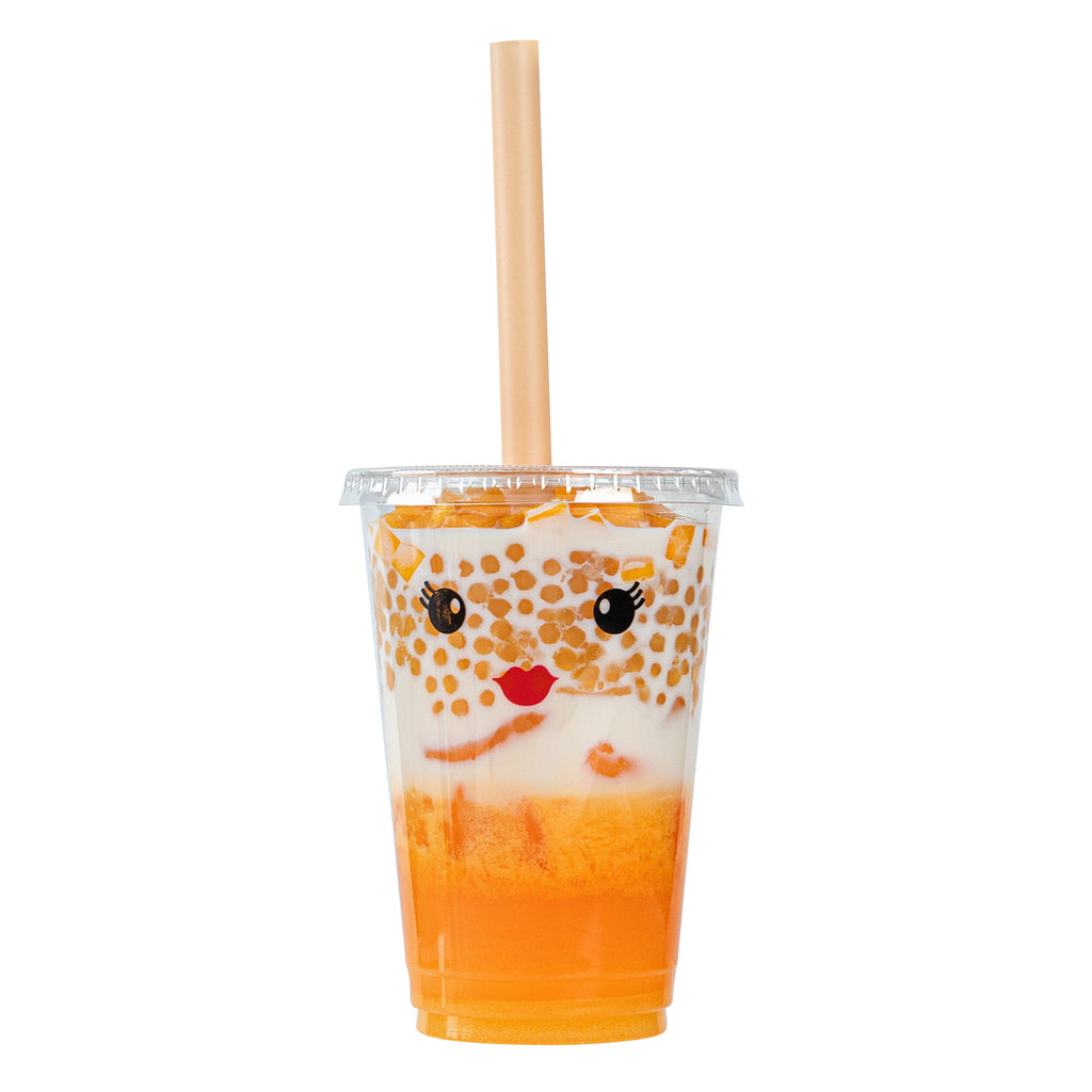 Basic Nature Orange PLA Plastic Extra Wide Boba Straw - Unwrapped, Compostable, Pointed - 9" - 100 count box