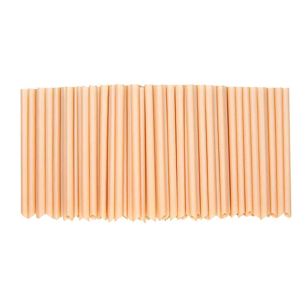Basic Nature Orange PLA Plastic Extra Wide Boba Straw - Unwrapped, Compostable, Pointed - 9" - 100 count box