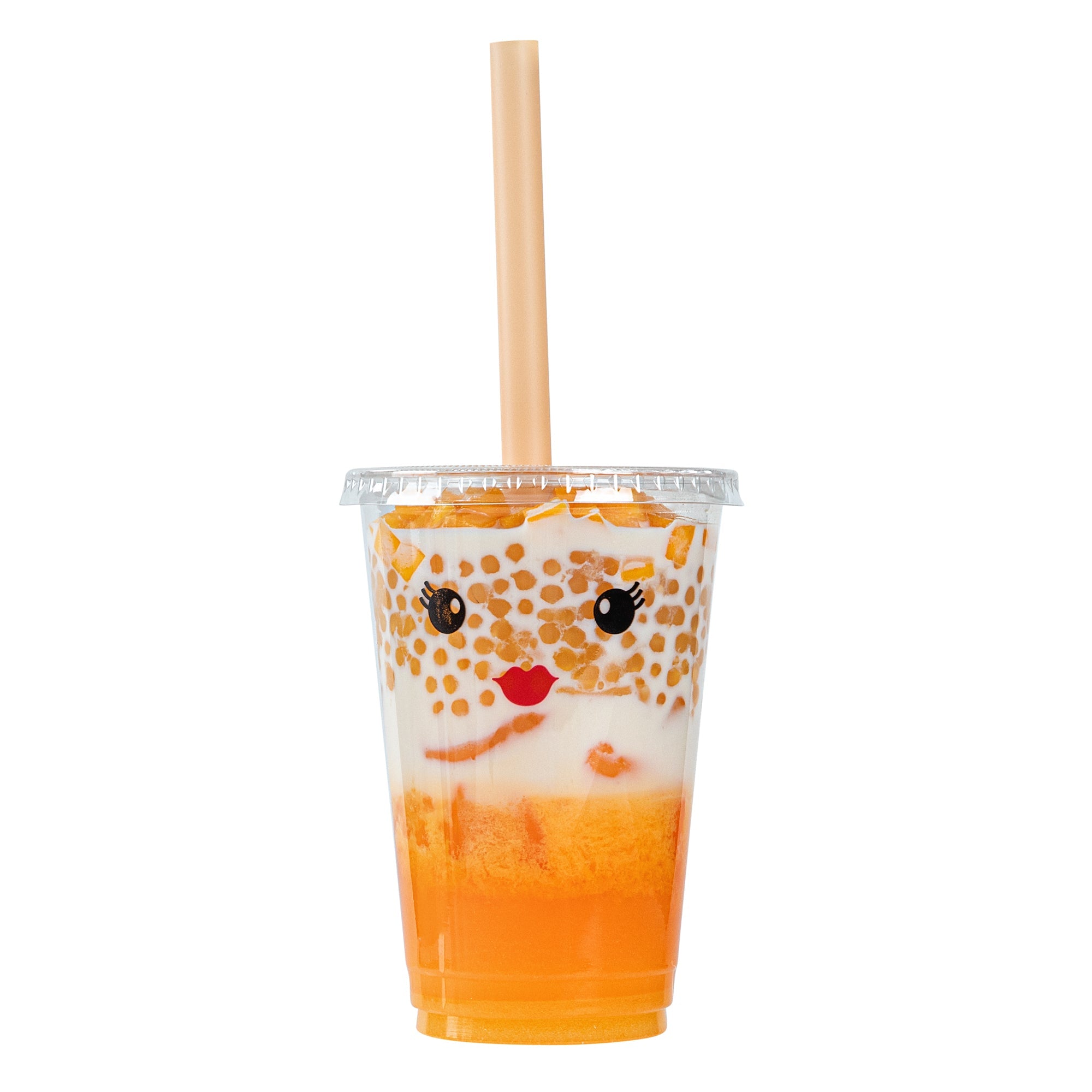 Basic Nature Orange PLA Plastic Extra Wide Boba Straw - Unwrapped, Compostable, Pointed - 9" - 1000 count box