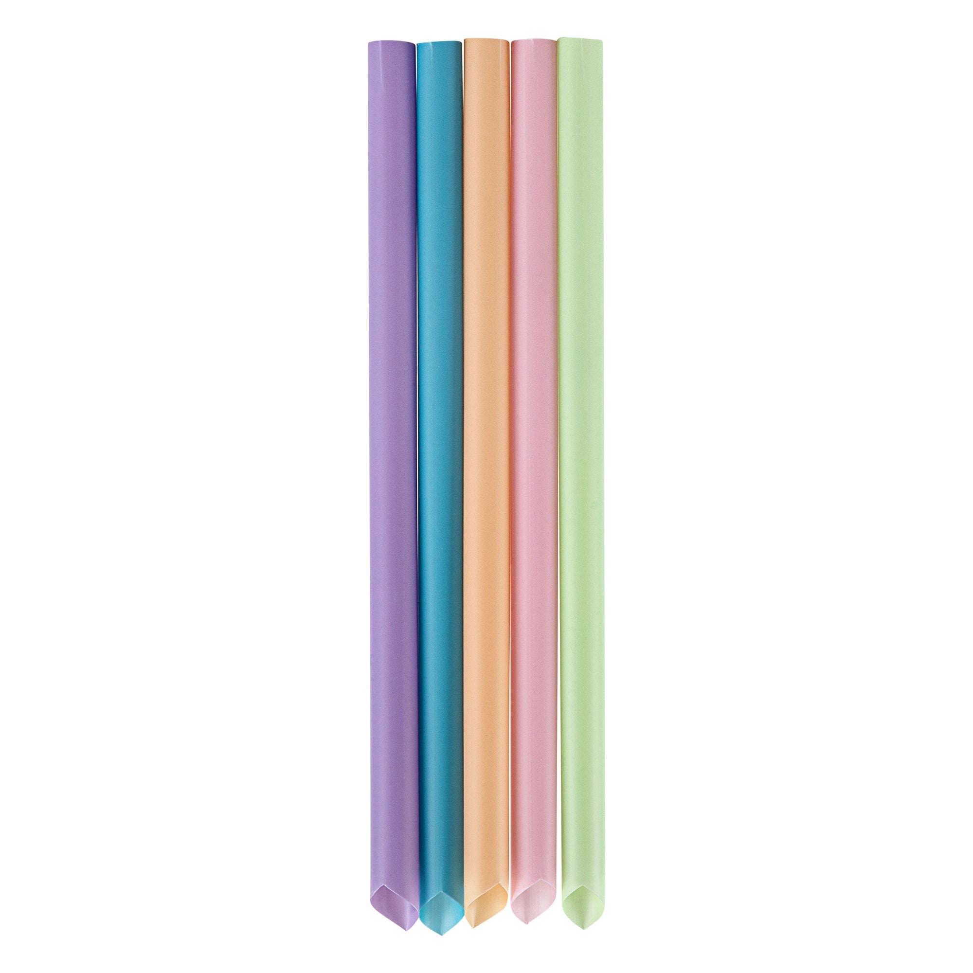 Basic Nature Assorted PLA Plastic Straw - Unwrapped, Compostable, Pointed - 9" - 100 count box