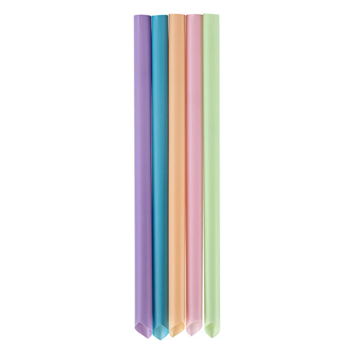 Basic Nature Assorted PLA Plastic Straw - Unwrapped, Compostable, Pointed - 9" - 100 count box