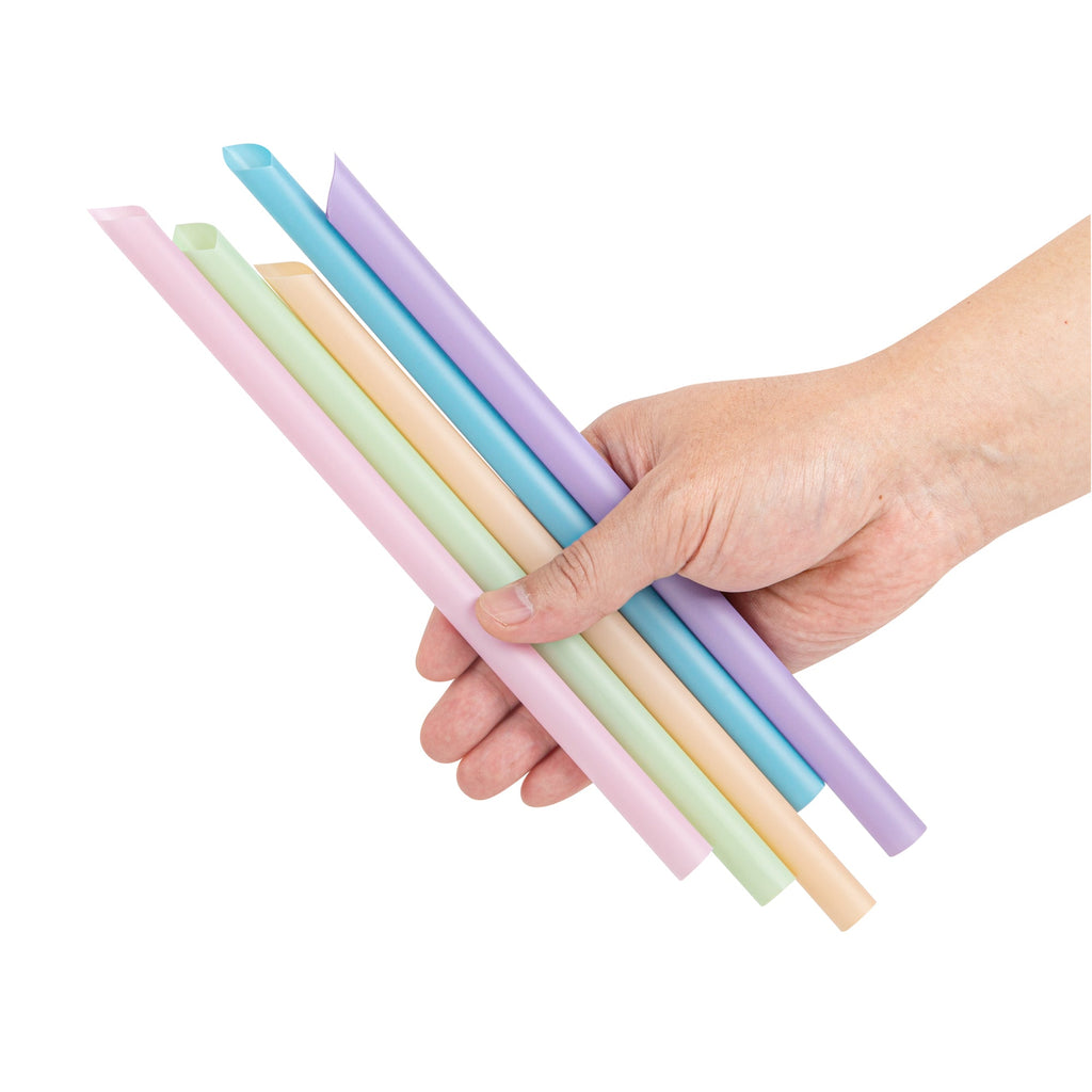 Basic Nature Assorted PLA Plastic Straw - Unwrapped, Compostable, Pointed - 9" - 100 count box