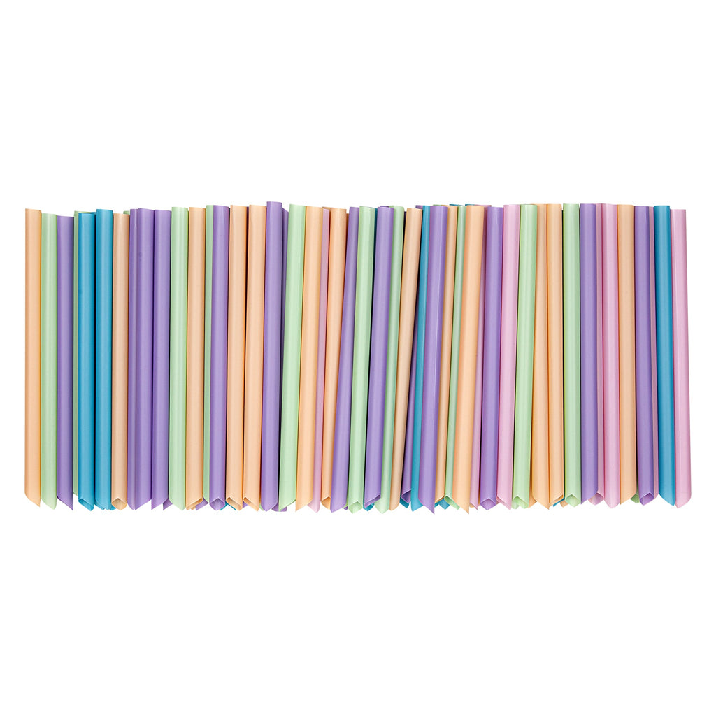 Basic Nature Assorted PLA Plastic Straw - Unwrapped, Compostable, Pointed - 9" - 100 count box