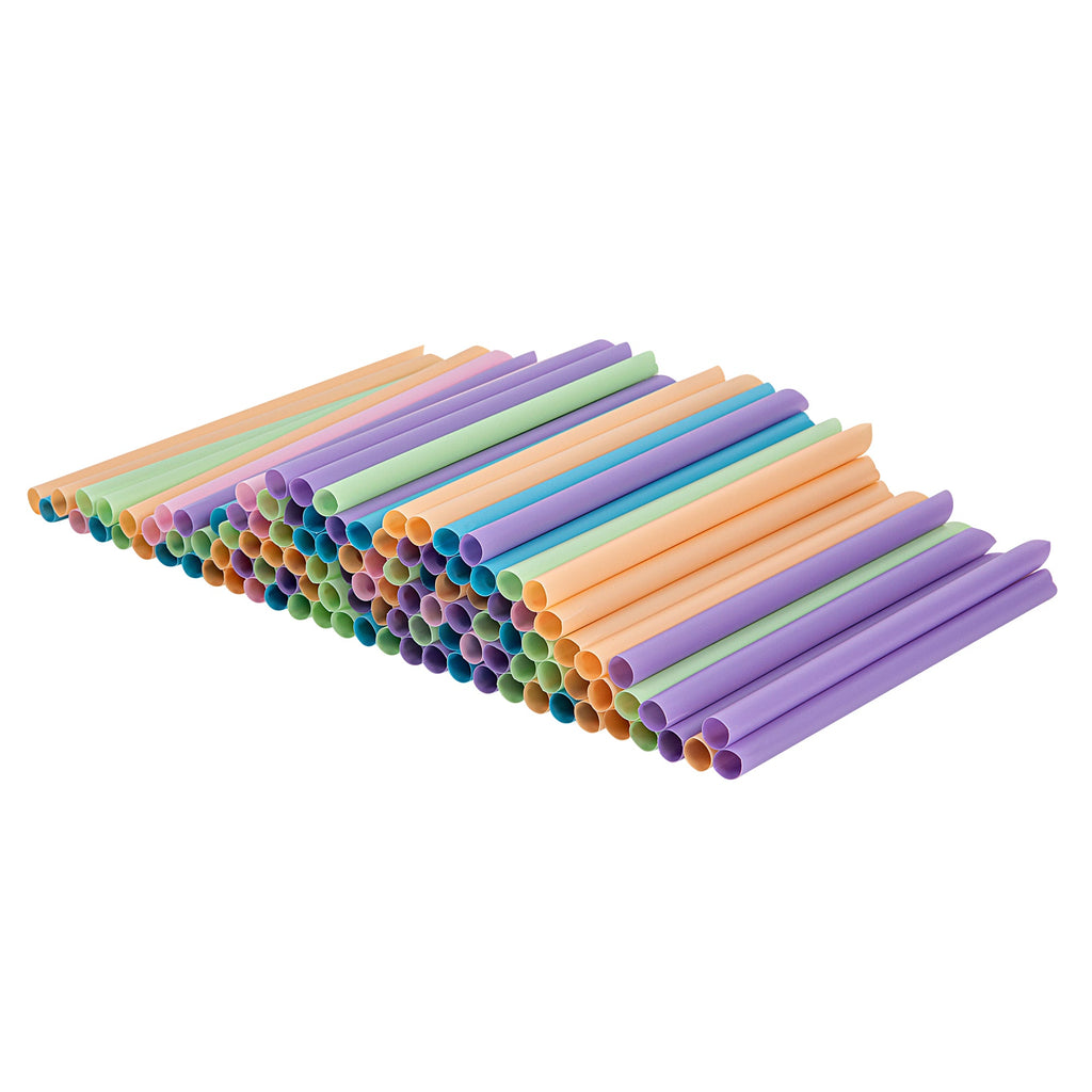 Basic Nature Assorted PLA Plastic Straw - Unwrapped, Compostable, Pointed - 9" - 100 count box