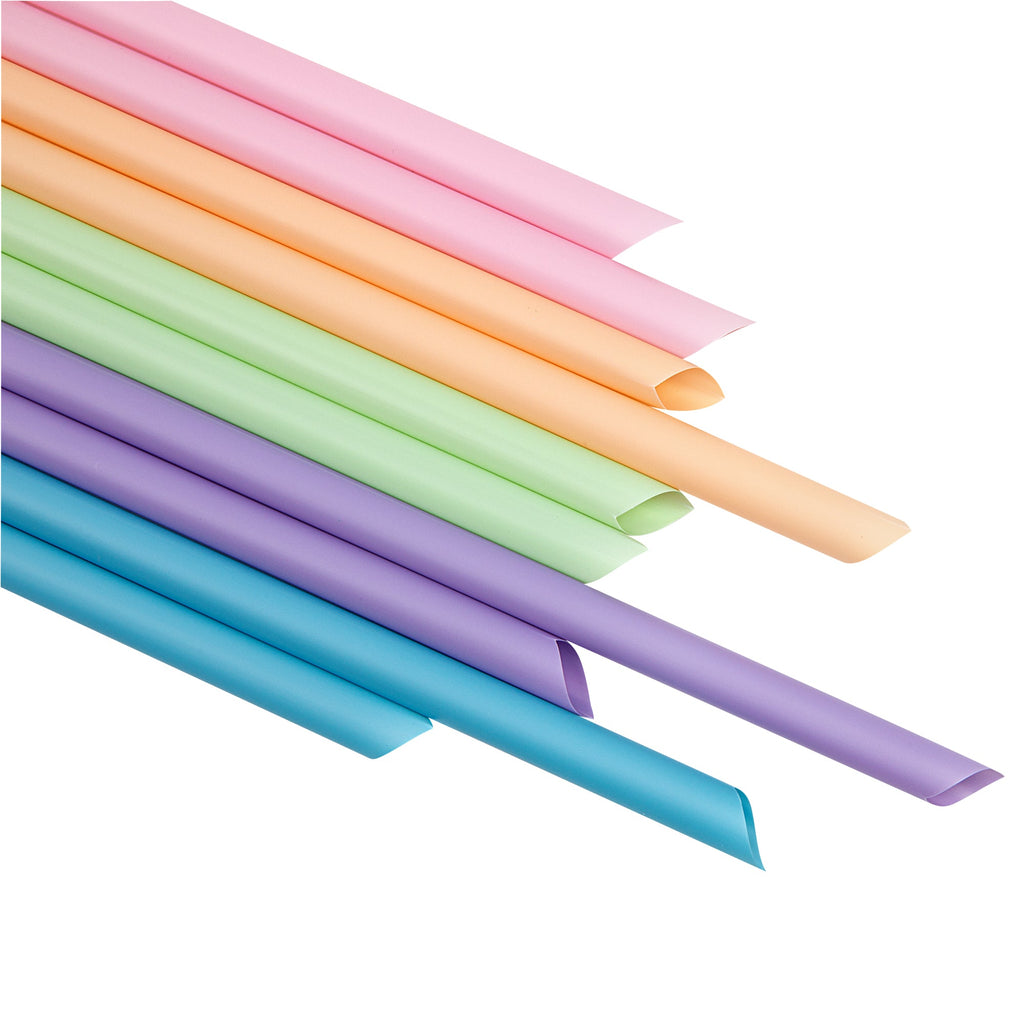 Basic Nature Assorted PLA Plastic Straw - Unwrapped, Compostable, Pointed - 9" - 100 count box
