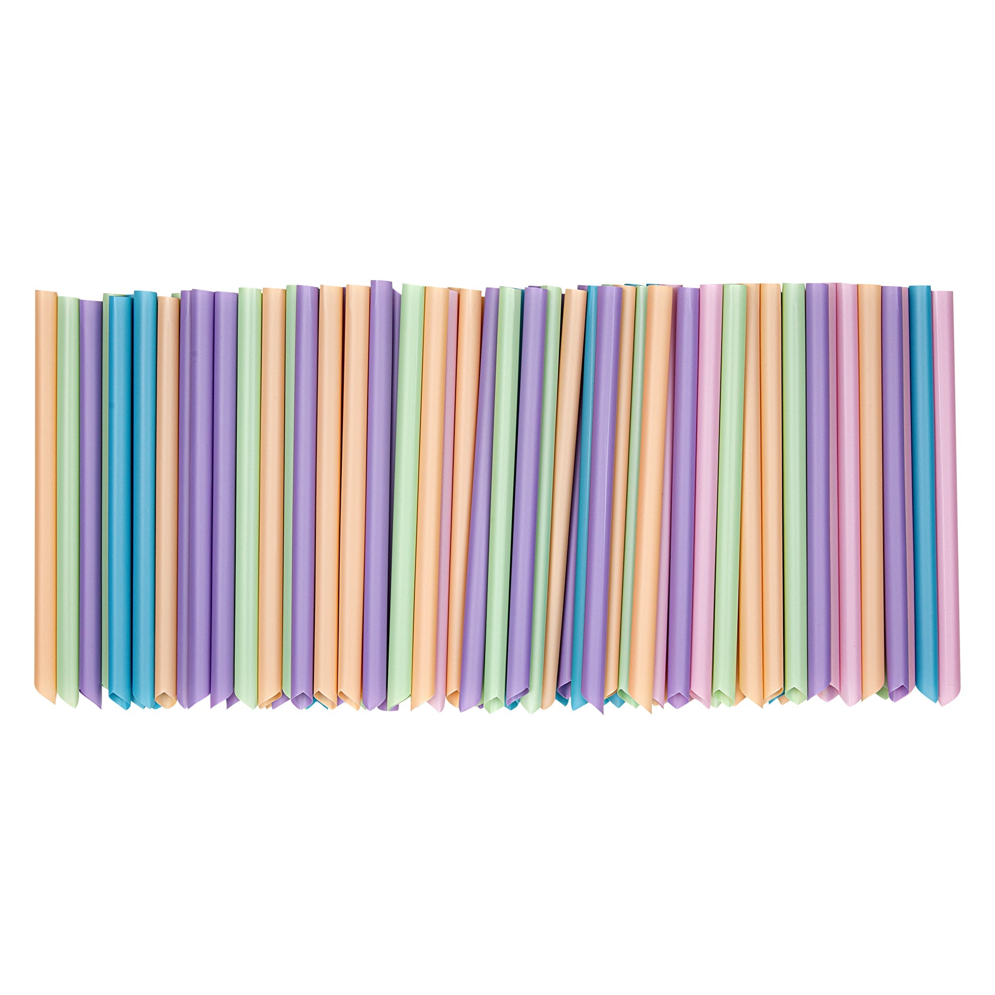 Basic Nature Assorted PLA Plastic Straw - Unwrapped, Compostable, Pointed - 9" - 1000 count box