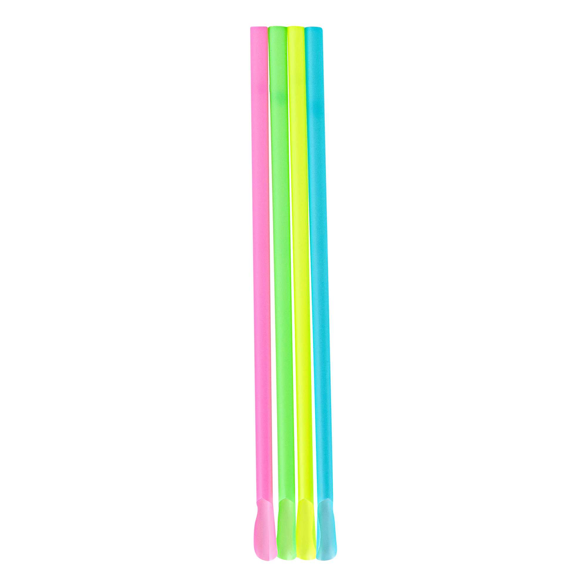 Basic Nature Assorted PLA Plastic Spoon Straw - Unwrapped, Compostable - 8" - 100 count box