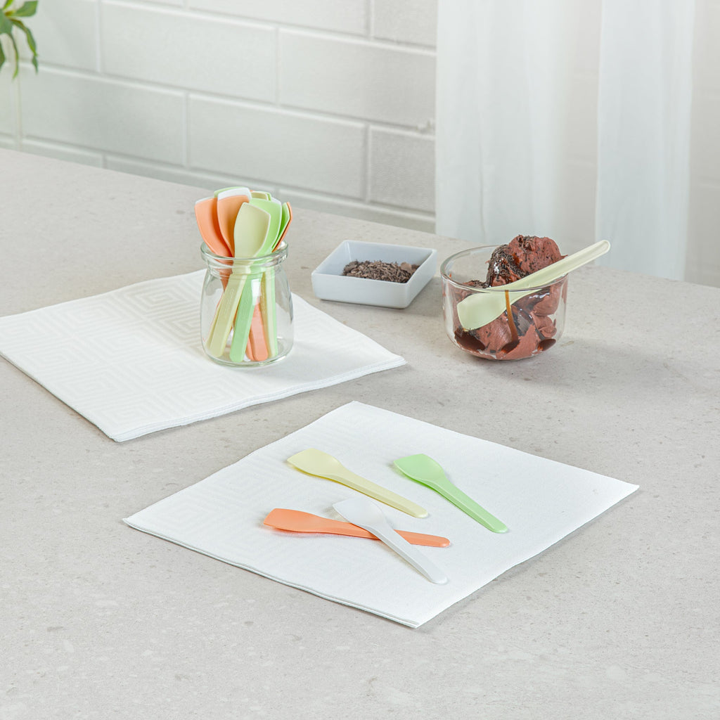 Basic Nature Assorted CPLA Plastic Ice Cream Spoon - Heat-Resistant, Compostable - 4" - 1000 count box
