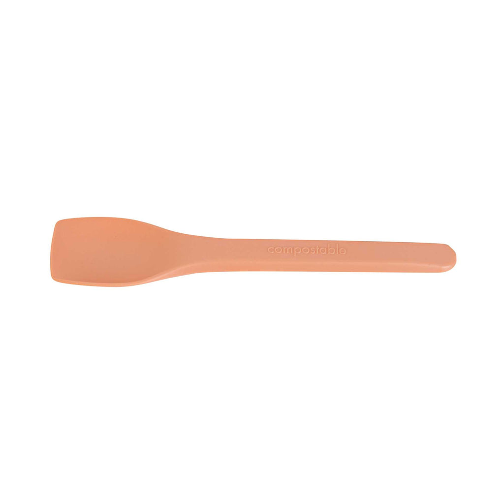 Basic Nature Orange CPLA Plastic Ice Cream Spoon - Heat-Resistant, Compostable - 4" - 100 count box
