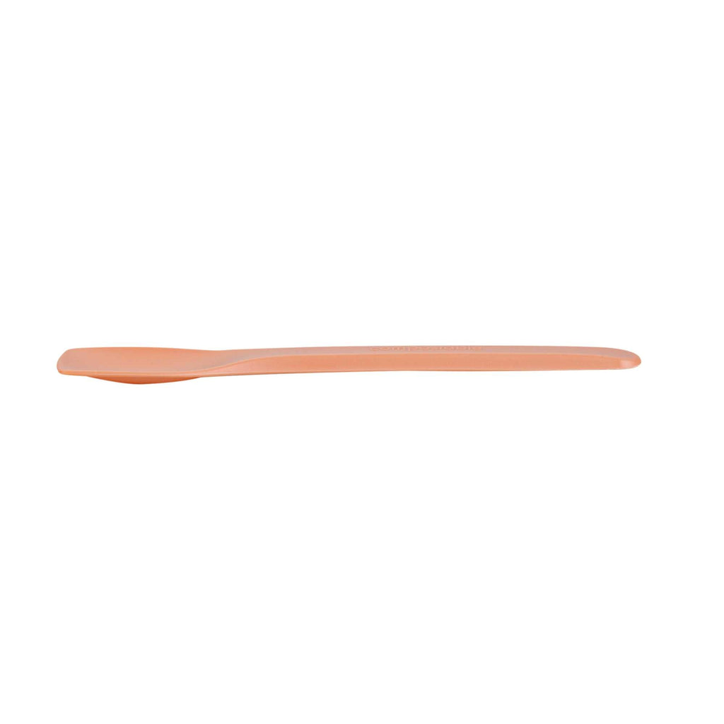 Basic Nature Orange CPLA Plastic Ice Cream Spoon - Heat-Resistant, Compostable - 4" - 100 count box