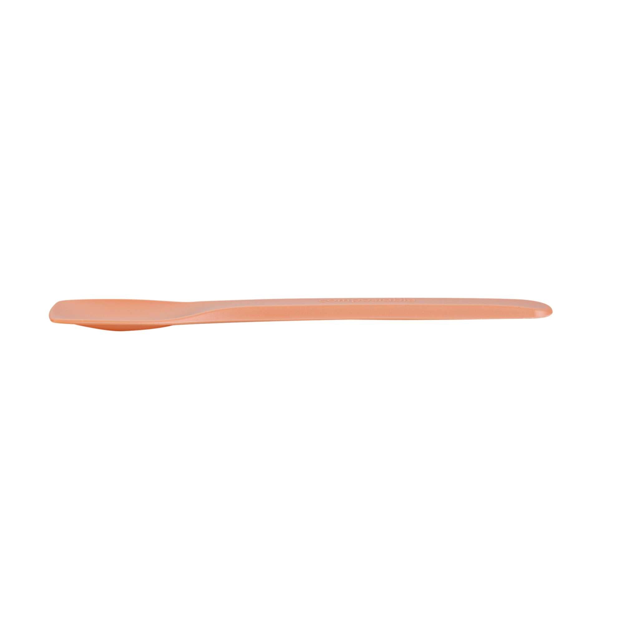 Basic Nature Orange CPLA Plastic Ice Cream Spoon - Heat-Resistant, Compostable - 4" - 100 count box