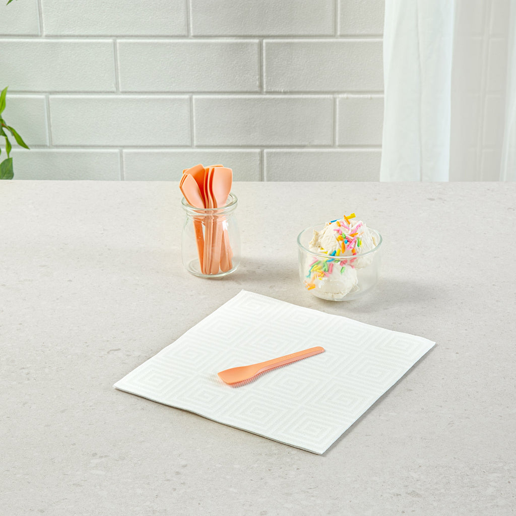 Basic Nature Orange CPLA Plastic Ice Cream Spoon - Heat-Resistant, Compostable - 4" - 1000 count box