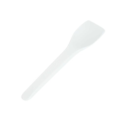 Basic Nature White CPLA Plastic Ice Cream Spoon - Heat-Resistant, Compostable - 4" - 100 count box