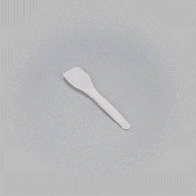 Basic Nature White CPLA Plastic Ice Cream Spoon - Heat-Resistant, Compostable - 4" - 100 count box