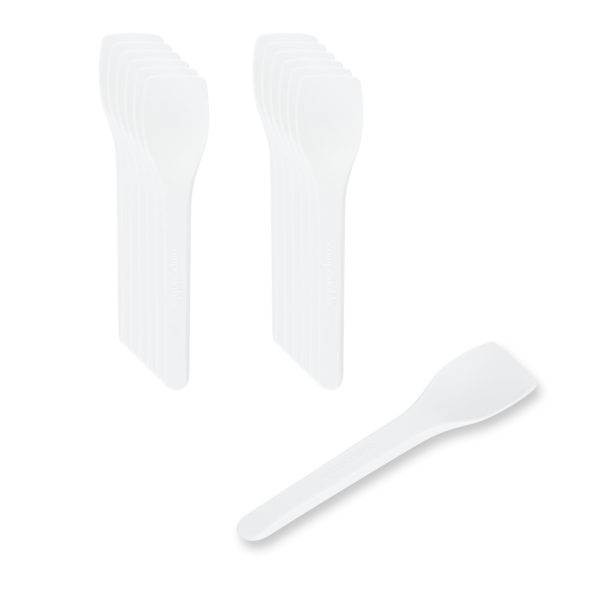 Basic Nature White CPLA Plastic Ice Cream Spoon - Heat-Resistant, Compostable - 4" - 1000 count box