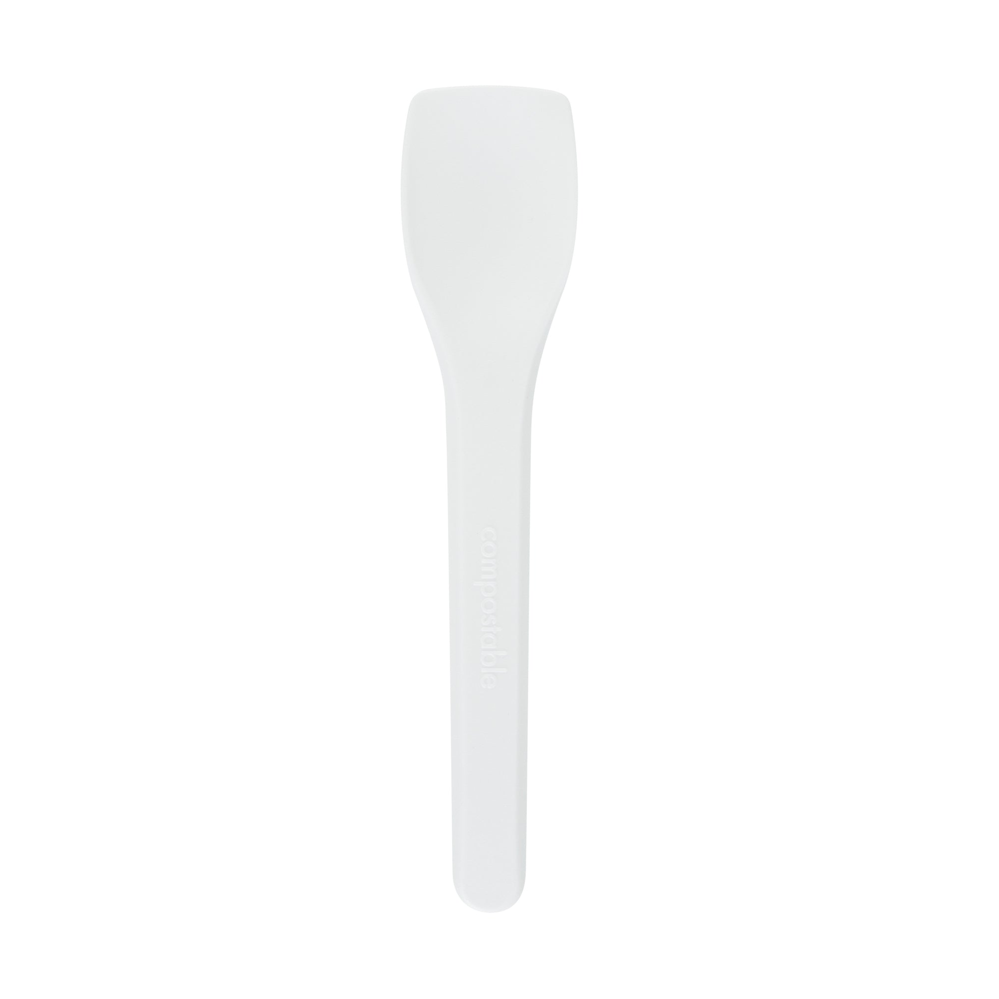 Basic Nature White CPLA Plastic Ice Cream Spoon - Heat-Resistant, Compostable - 4" - 1000 count box