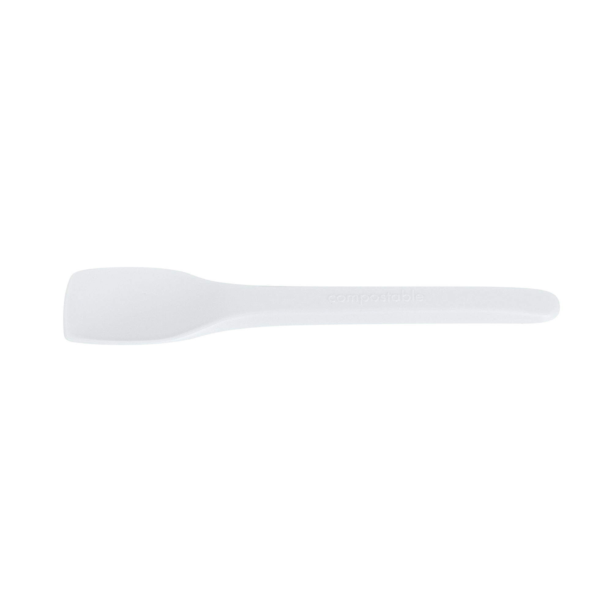 Basic Nature White CPLA Plastic Ice Cream Spoon - Heat-Resistant, Compostable - 4" - 1000 count box