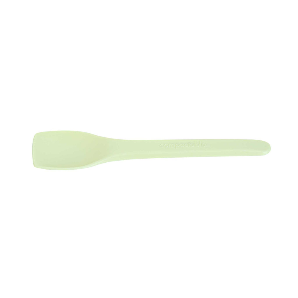 Basic Nature Yellow CPLA Plastic Ice Cream Spoon - Heat-Resistant, Compostable - 4" - 100 count box