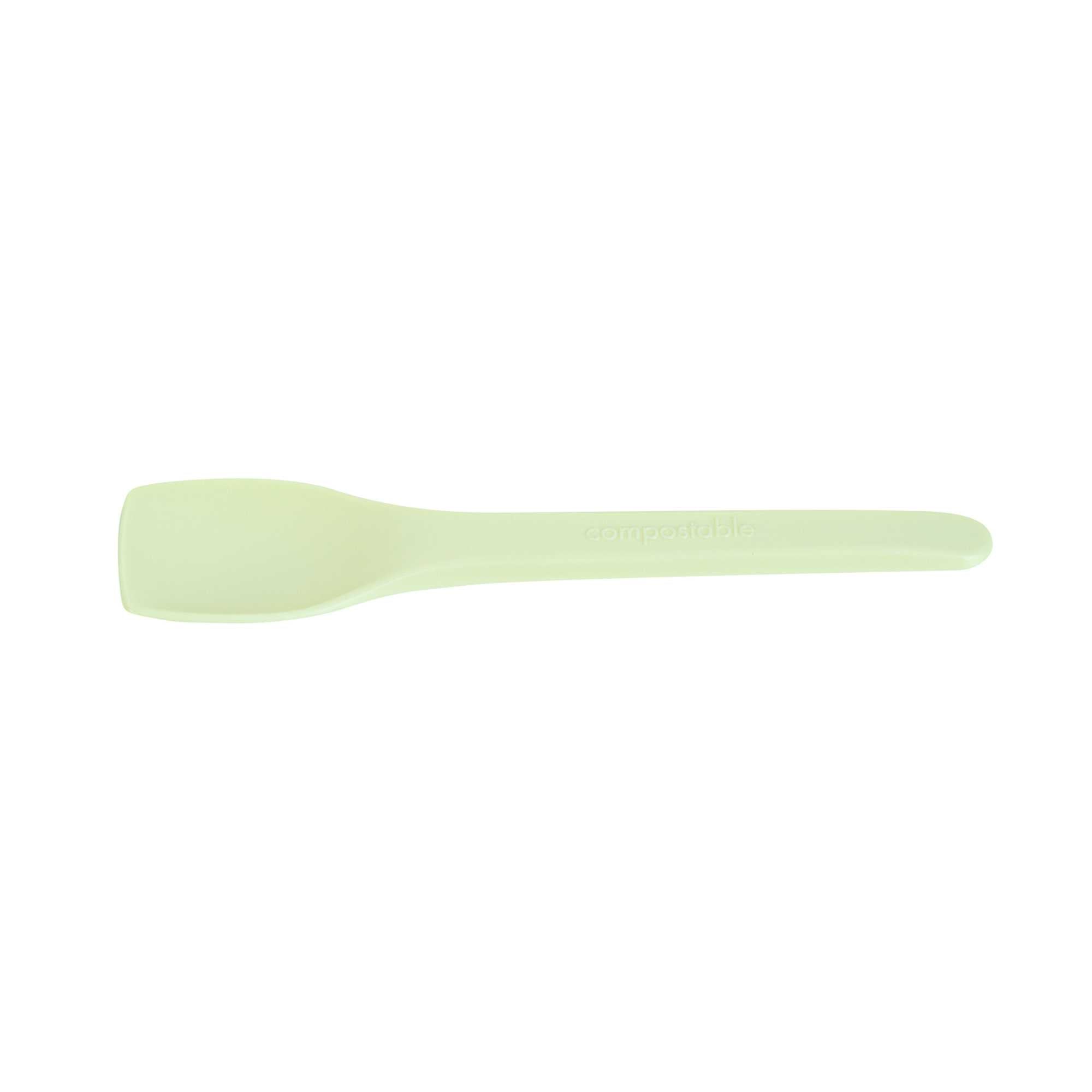 Basic Nature Yellow CPLA Plastic Ice Cream Spoon - Heat-Resistant, Compostable - 4" - 100 count box