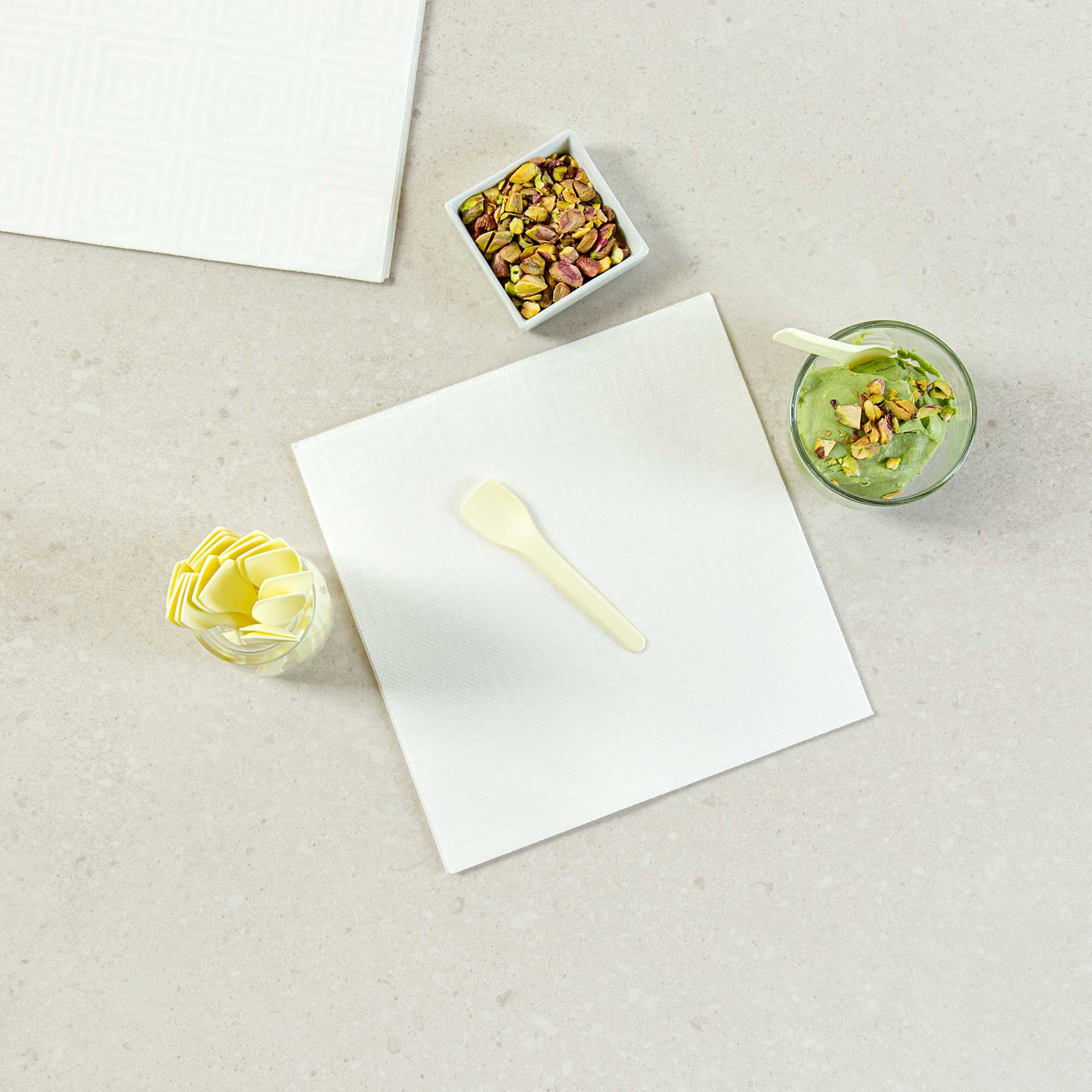Basic Nature Yellow CPLA Plastic Ice Cream Spoon - Heat-Resistant, Compostable - 4" - 100 count box